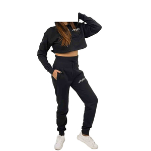 Pantalones de chándal de pierna ancha personalizados de cintura alta para mujer 2025 y Top corto de Yoga de manga corta, ropa deportiva sólida para gimnasio con cintura elástica - Product Image 4