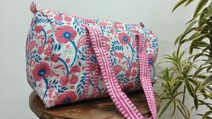 Bolsa de Lona de Algodón Acolchada con Estampado Artesanal y Cierre de Cremallera |   Bolsa de Viaje Deportiva Táctica de Gran Capacidad Ecológica para Fin de Semana - Product Image 2