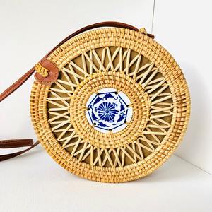 Bulk Wholesale <b>Handbags</b> for Ladies Natural Rattan <b>Handbag</b> Long Strap Crossbody Fashion <b>Accessories</b> Round Bali Summer Bag - Product Image 5