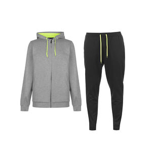 Ensemble de survêtement d'hiver pour homme à capuche, prix usine, 100 % coton, respirant, séchage rapide, léger, décontracté, deux pièces, pour la gym - Product Image 1