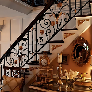 Rampe d'escalier en fer forgé de qualité supérieure, rampes décoratives pour escaliers, design élégant, robuste, durable et longue durée - Product Image 5