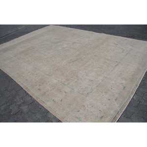 9.9x14.5 ft Rug, Turkish Vintage Oversize Rug, <b>Brown</b> <b>Wool</b> Rug - Product Image 2