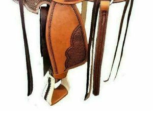 Juego de sillas de montar de cuero genuino de primera calidad, combinación perfecta para carreras de inglés de resistencia occidental para montar a caballo - Product Image 4