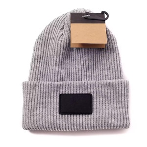 Custom Logo <b>Winter</b> Warm Pullover Beanie <b>Hat</b> 100% Cotton Knitted <b>Hat</b> for <b>Men</b> and Women Puff Printing jacquard beanie - Product Image 3