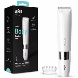 Braun BodyGroom BS1000 Mini Tondeuse Humide et Sec-Épilation Rapide-Blanc - Product Image 2