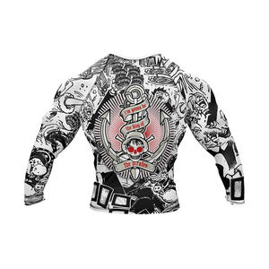 T-shirt de compression Rash Guard pour hommes avec protection UV, tissu à séchage rapide, conçu pour le BJJ Jiu Jitsu et l'entraînement - Product Image 2