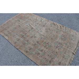 Vintage 4 pies 8 pulgadas X 7 pies 8 pulgadas Beige alfombra turca área grande rectángulo Patchwork diseño lana poliéster látex Tabriz para vivir - Product Image 4