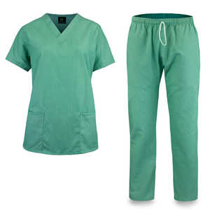 Uniforme médico tejido poliéster algodón unisex uniforme de enfermería hospitalaria con pantalones para correr y detección de agujas - Product Image 6