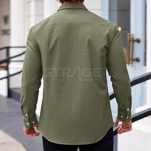 Chemise en jean pour homme au design moderne et confortable, en tissu 100 % coton respirant, style décontracté et écologique - Product Image 5