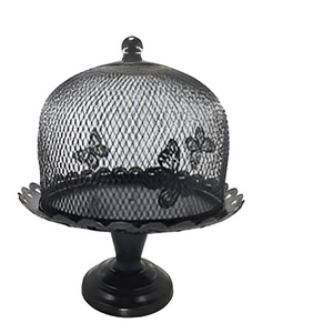 Vintage Modern Metal <b>Cake</b> <b>Stand</b> <b>with</b> Enamel Finishing <b>With</b> Decorative Dome Shape <b>Lid</b> Perfect for Serving Wedding Christmas <b>Cake</b> - Product Image 1