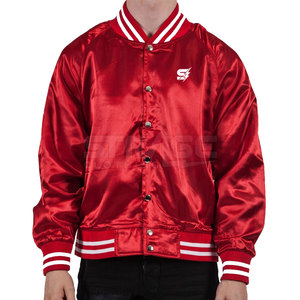 Chaqueta Universitaria de Satén de Primera Calidad con Cuello Alto, Logotipo Frontal Personalizable, 100% Poliéster Ecológico y Ligero para Hombre - Product Image 1