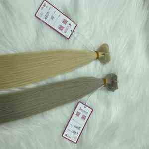 Venta al por mayor 20 pulgadas rubio ceniza Remy trama plana extensiones de cabello humano virgen recto rizado onda estilos Invisible estilo ventaja - Product Image 6