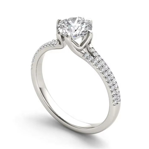 Anillos de Compromiso y Matrimonio Apilables de Moda con Incrustaciones de Diamantes en Oro Amarillo con Certificación IGI, Engaste de 4 Puntas, para Regalo - Product Image 1