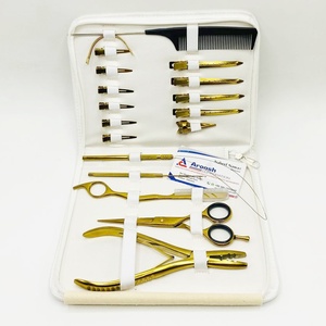 Aroosh Corp Plasma Gold Kit d'outils d'extension de cheveux professionnels en acier inoxydable de qualité chirurgicale AC-HT-079 comprend une extension de cheveux - Product Image 3