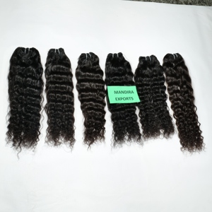 100% Extensions de cheveux bouclés Remy non transformés Cheveux humains de temple indien alignés par cuticule vierge de couleur naturelle - Product Image 1