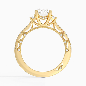 Exquisite 10K Gold Engagement and Wedding <b>Ring</b> Luxury Glamour with Radiant Symmetry Lab Grown Diamond <b>Fine</b> <b>Rings</b> - Product Image 3