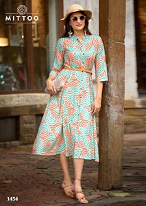 Wholesale Neeta Creation Rayon Quick Dry Knee-Length Comfortable Casual Ethnic Daily Wear Party All Seasons Regular Fit <b>Kurti</b> - Product Image 6