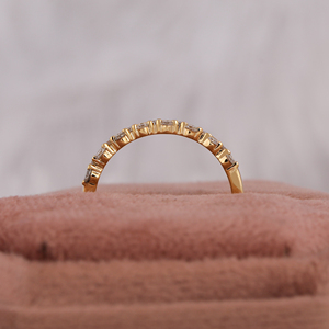 Platine plaqué or Style classique coupe ronde unique laboratoire cultivé diamant alliance personnalisé à la mode femmes mode bague parfaite - Product Image 5