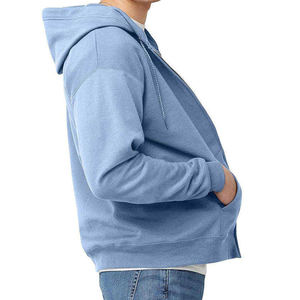 Sweat-shirts à capuche zippés en molleton personnalisés de haute qualité, sweat-shirts en coton molletonné avec logo personnalisé, sweat-shirts à capuche zippés techniques pour hommes, sweat-shirts basiques en coton mélangé - Product Image 5