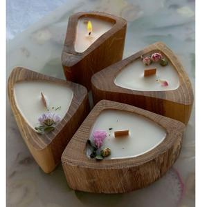 Portavelas de Madera Natural Hecho a Mano, Decoración Aromática Premium para el Hogar, Portavelas Navideños de Bajo Costo - Product Image 4