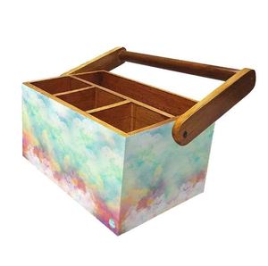 Top Selling Wooden 4 Compartment Rectangle Shape Caddy With Handle For Organizing Accessories - Product Image 5