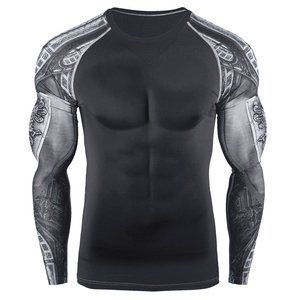 Top tendance Spandex/Polyester fait Jiu Jitsu Rash Guard pour hommes Design personnalisé Slim Fit OEM pour MMA Produits de gros - Product Image 2