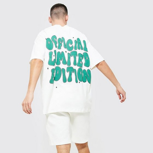 Vente en gros de t-shirts et shorts 2 ensemble deux pièces mode pour hommes saison été/printemps haute qualité logo personnalisé 2 ensemble deux pièces - Product Image 3