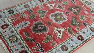 Tapis Oushak moderne fait à la main laine de haute qualité pois multicolores brodés inspiré Style turc cuisine bureau prière salle de bain - Product Image 6