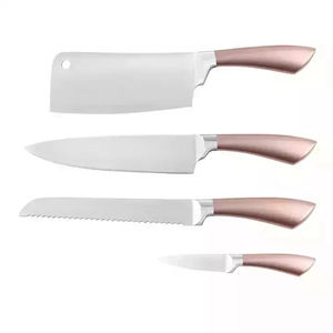 Offre Spéciale : Ensemble de 4 Couteaux de Cuisine Écologiques en Acier Inoxydable avec Manche Creux en Plastique Coloré – Couteaux de Chef pour la Découpe - Product Image 1