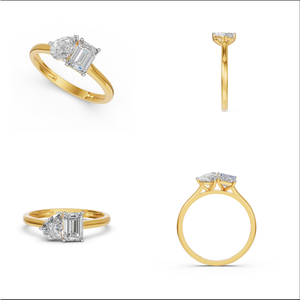 Bague de mariage en or massif 18 carats pour femme avec 1.41Cts VS Clarity Lab Grown Emerald Cut Diamond Jewelry Gift - Product Image 5