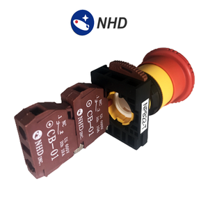 Interrupteur d'urgence NPB22-T02R, rotation pour déverrouiller, 2NC, rouge, tête de 40 mm - Product Image 1