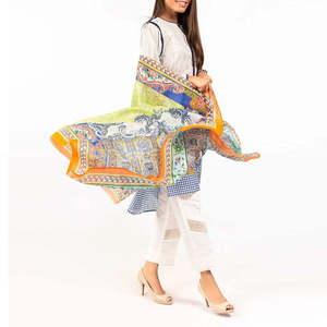 Traje Tipo Shalwar Kameez de Algodón y Seda de Alta Calidad, Vestido Pakistaní para Mujer 2023, Lavable, Colores Personalizados, para Toda Temporada - Product Image 2