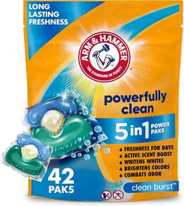 Cápsulas de Lavandería 3 en 1: Eliminación de Manchas, Abrillantador Arm & Hammer y Aroma Fresco, Paquete de 40 Unidades - Product Image 1