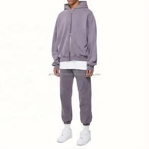 High quality Y2K zip up hoodie oversized custom vintage acid wash zip hoodie double two <b>pullers</b> zipper hoodie - Product Image 4