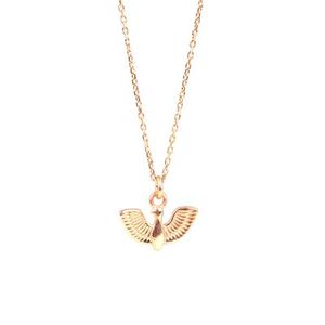 Pendentif en argent sterling 925 avec oiseau aux ailes ouvertes, plaqué or rose, rhodié, avec opale, bijoux en platine - Product Image 4