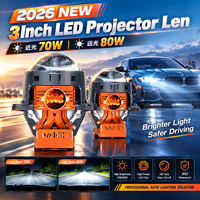 VAHID MB PRO Lentille de projecteur Bi-LED 3 pouces 6000K 12V Haute puissance, Lumières LED pour automobile H4, Accessoires de voiture, Projecteur Bi-LED