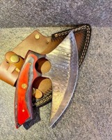 Professionele Keuken Chef-Kok Ulu Groente Hakmes Custom Logo Damascus Mes Met Houten Handvat Messenset