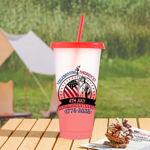 Vasos de Plástico Personalizados de 16oz y 24oz que Cambian de Color con el Agua Fría, Libres de BPA, Regalo para la Celebración del Día de la Independencia del 250 <span class=keywords><strong>Aniversario</strong></span> de EE. UU. - Product Image 6