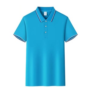 เสื้อโปโลแขนสั้นสำหรับผู้ชายใส่ในฤดูร้อนเสื้อยืดสีพื้นระบายอากาศน้ำหนักเบาผ้าถักมีปกกระดุมเสื้อลำลอง - Product Image 4