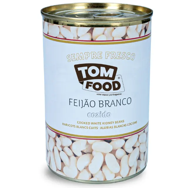 High Quality TOM FOOD Canned Cooked White Beans 425g