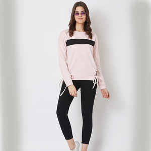 Wholesale Custom Winter Front Washed 350 Gsm Round Neck Women Sweatshirts - Product Image 5