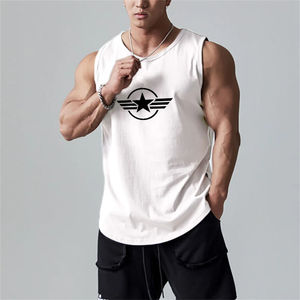 Men's Custom Logo Summer Tank Top Breathable Fitness <b>Vest</b> for Casual Gym Workout Washed Technics for Running <b>Bodybuilding</b> - Product Image 5