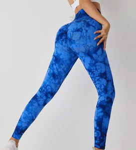 Vente en gros de leggings de yoga teintés à carreaux taille haute vêtements de sport vêtements de sport pour retarder - Product Image 4