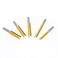Mata Router lurus panjang industri 1/4 "batang pisau karbida tahan panas untuk MDF alat potong kayu lapis CNC
