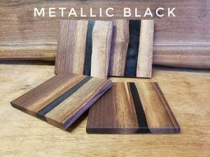 Sous-verres en résine transparente avec feuille d'or, ensemble de sous-verres élégants pour boissons faits à la main, sous-verres élégants en pierre durable pour table - Product Image 6