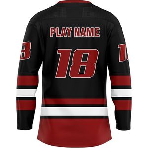 Jersey de hockey sobre hielo personalizado para hombre recién llegado con logotipo sublimado 100% poliéster transpirable y de secado rápido para adultos - Product Image 3