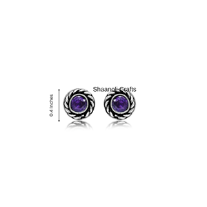 New Arrival 2024 Designer <b>Earrings</b> <b>Purple</b> Stud Gemstone <b>Earrings</b> for Womens and Girl for Wedding Party and Haldi, Wear <b>Earring</b> - Product Image 3