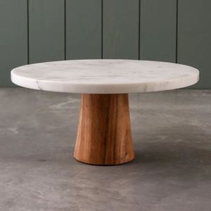 Luxury 1 Piece Handmade Nested Acacia Wood Round Cake Stand Set Dessert Pedestal Buffet Food Riser Party Serving <b>Tray</b> - Product Image 3
