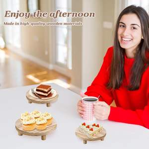 Reclaimed Pine Wood Eco-Friendly <b>Decorative</b> Wooden <b>Plates</b> with Stand Polished Finish Handmade for Home Restaurant Use Wholesale - Product Image 2