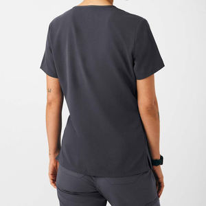 Conjunto de uniforme de enfermera con cuello en V y logotipo personalizado, uniforme de hospital tejido ecológico para uso en salón de belleza - Product Image 6